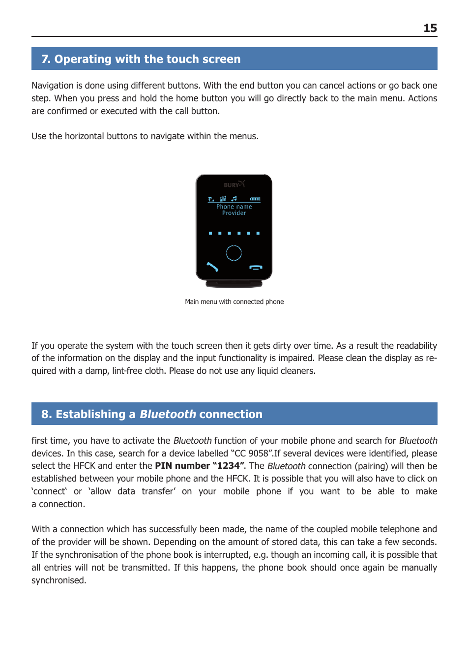 Bluetooth | BURY CC 9058 USER Manual User Manual | Page 15 / 28