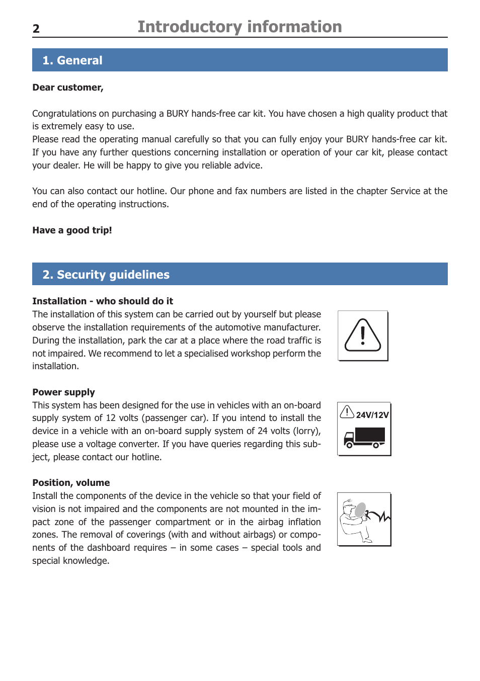 Introductory information | BURY CC 9058 USER Manual User Manual | Page 2 / 28