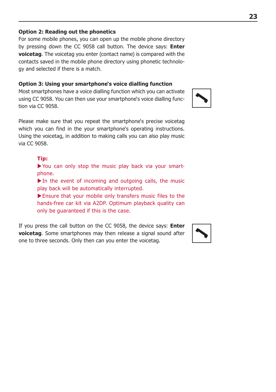 BURY CC 9058 USER Manual User Manual | Page 23 / 28
