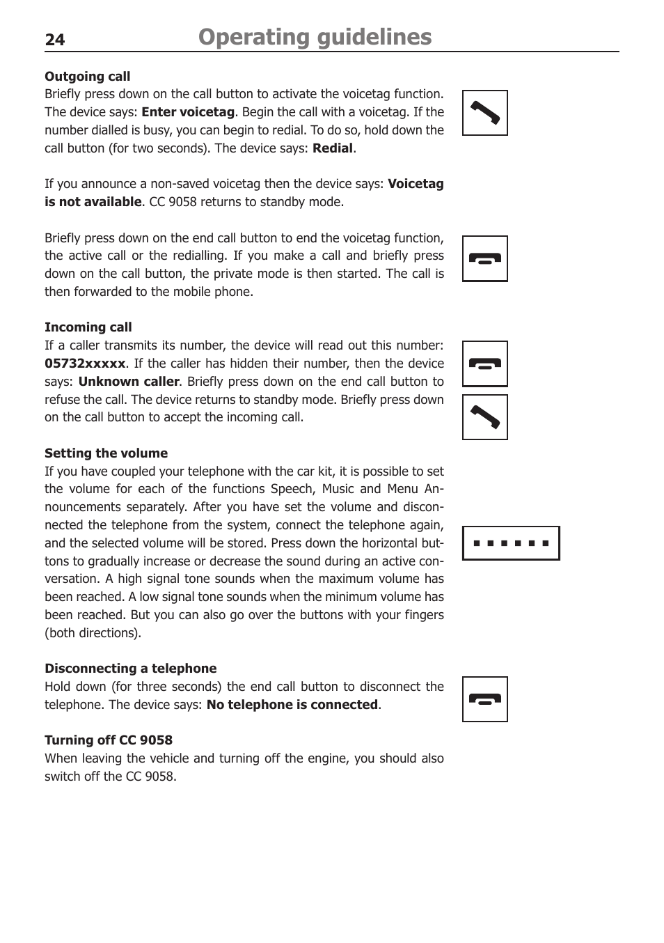 Operating guidelines | BURY CC 9058 USER Manual User Manual | Page 24 / 28
