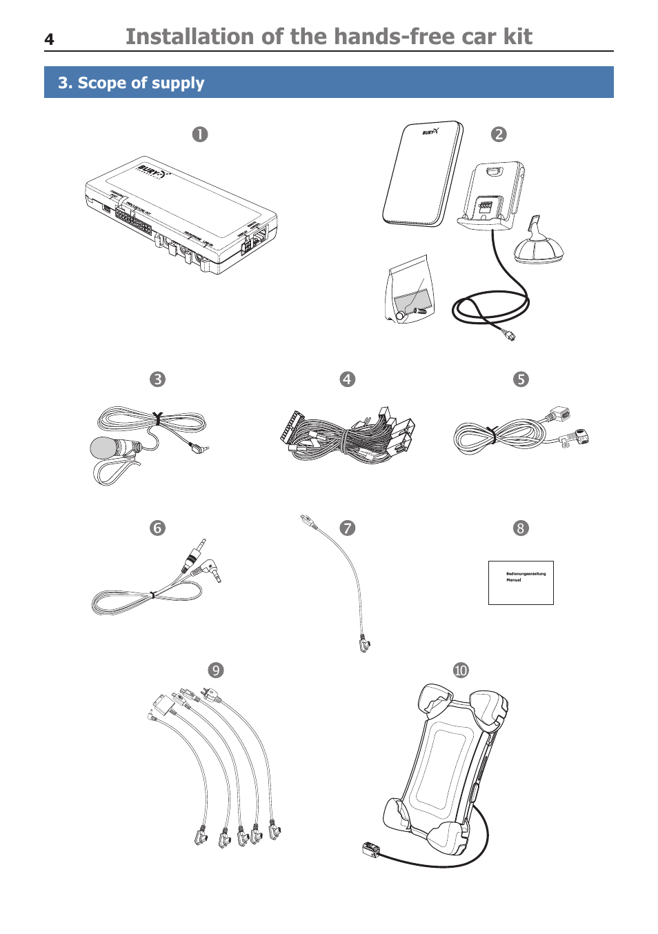 Installation of the hands-free car kit | BURY CC 9058 USER Manual User Manual | Page 4 / 28