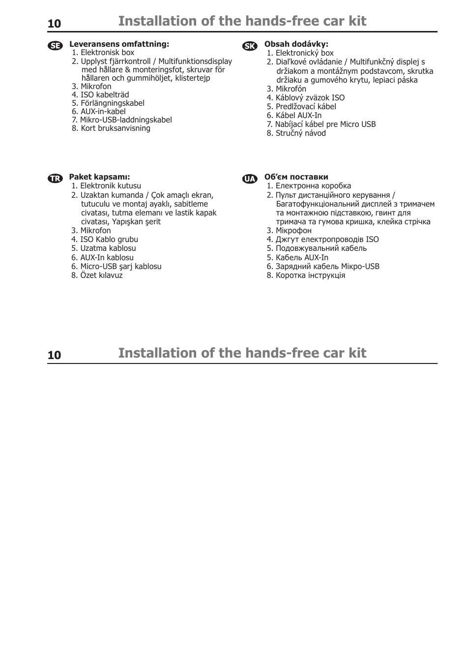 Installation of the hands-free car kit | BURY CC 9058 USER Manual User Manual | Page 10 / 78