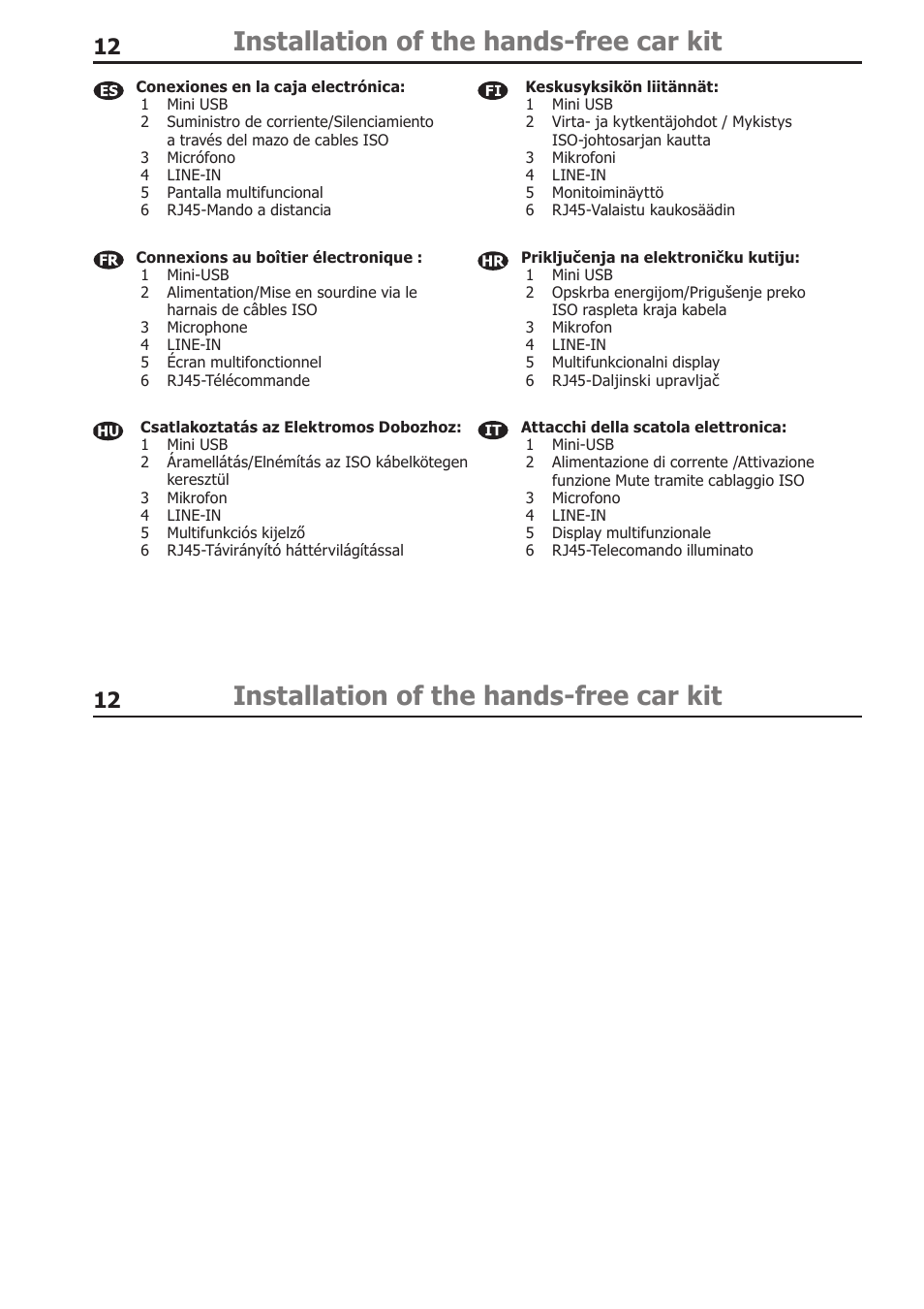 Installation of the hands-free car kit | BURY CC 9058 USER Manual User Manual | Page 12 / 78