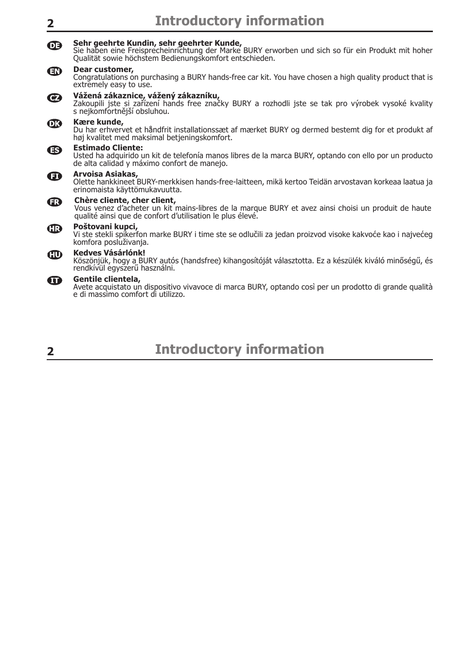 Introductory information | BURY CC 9058 USER Manual User Manual | Page 2 / 78