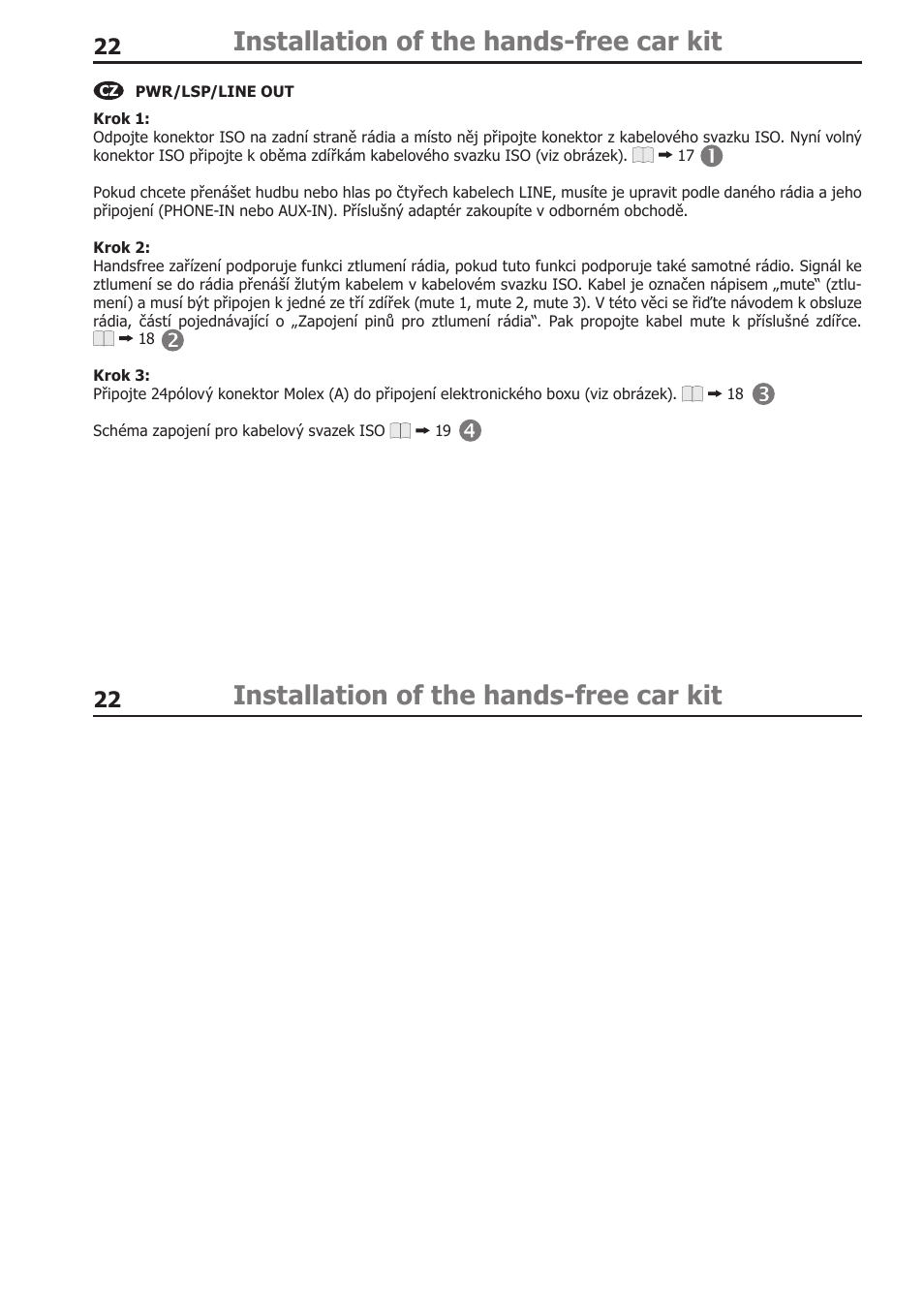 Installation of the hands-free car kit | BURY CC 9058 USER Manual User Manual | Page 22 / 78