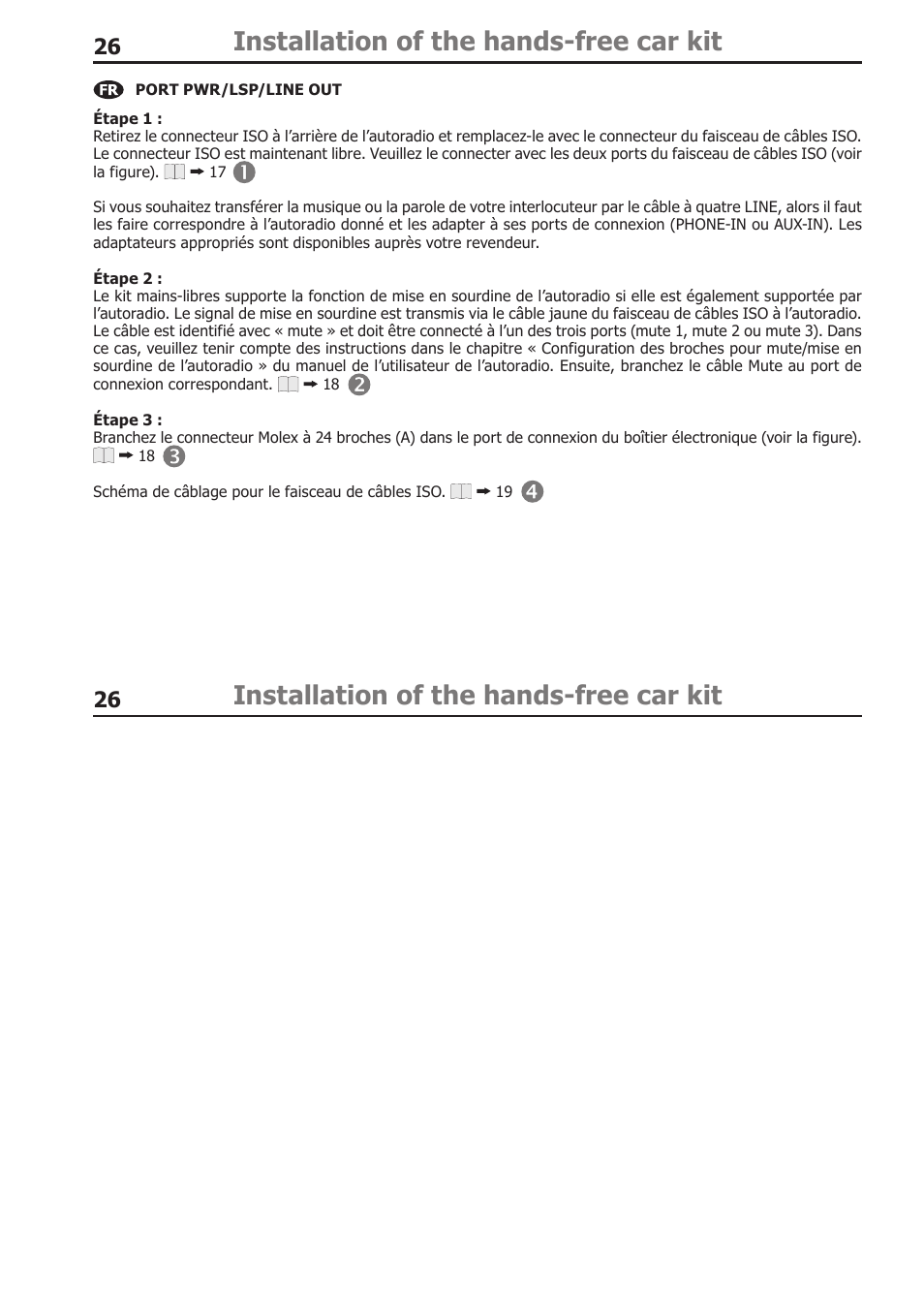 Installation of the hands-free car kit | BURY CC 9058 USER Manual User Manual | Page 26 / 78