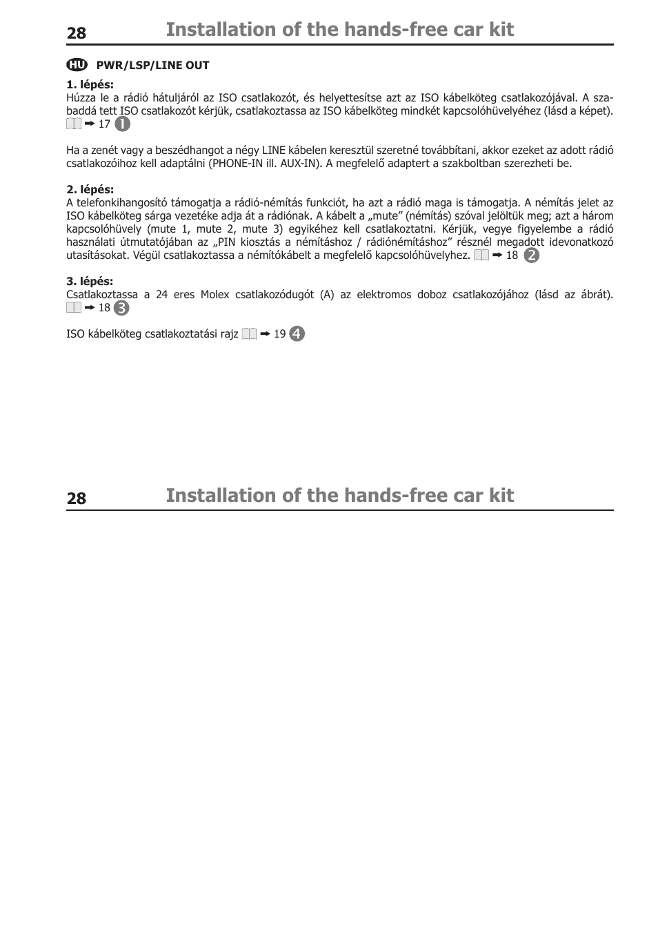 Installation of the hands-free car kit | BURY CC 9058 USER Manual User Manual | Page 28 / 78