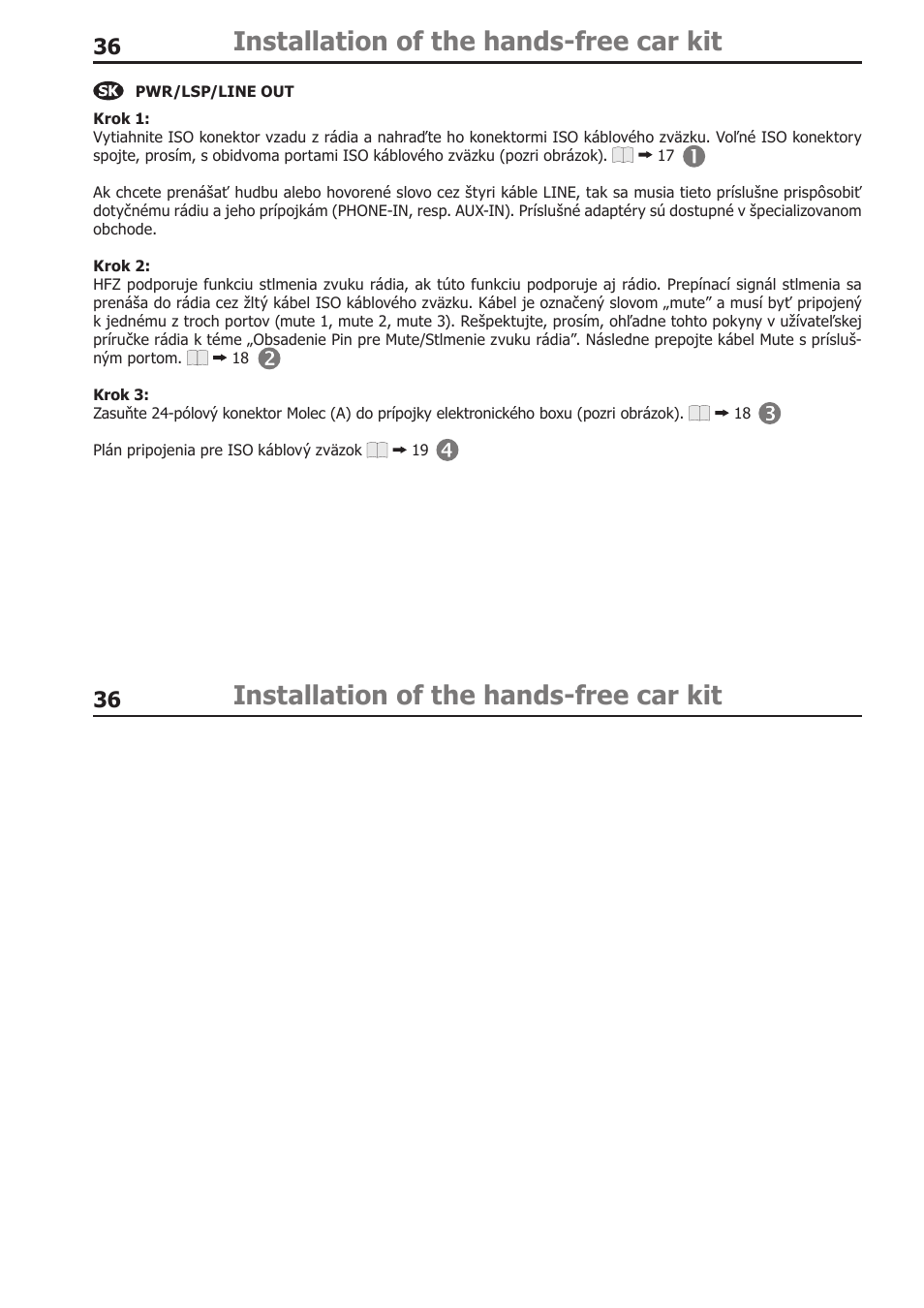 Installation of the hands-free car kit | BURY CC 9058 USER Manual User Manual | Page 36 / 78