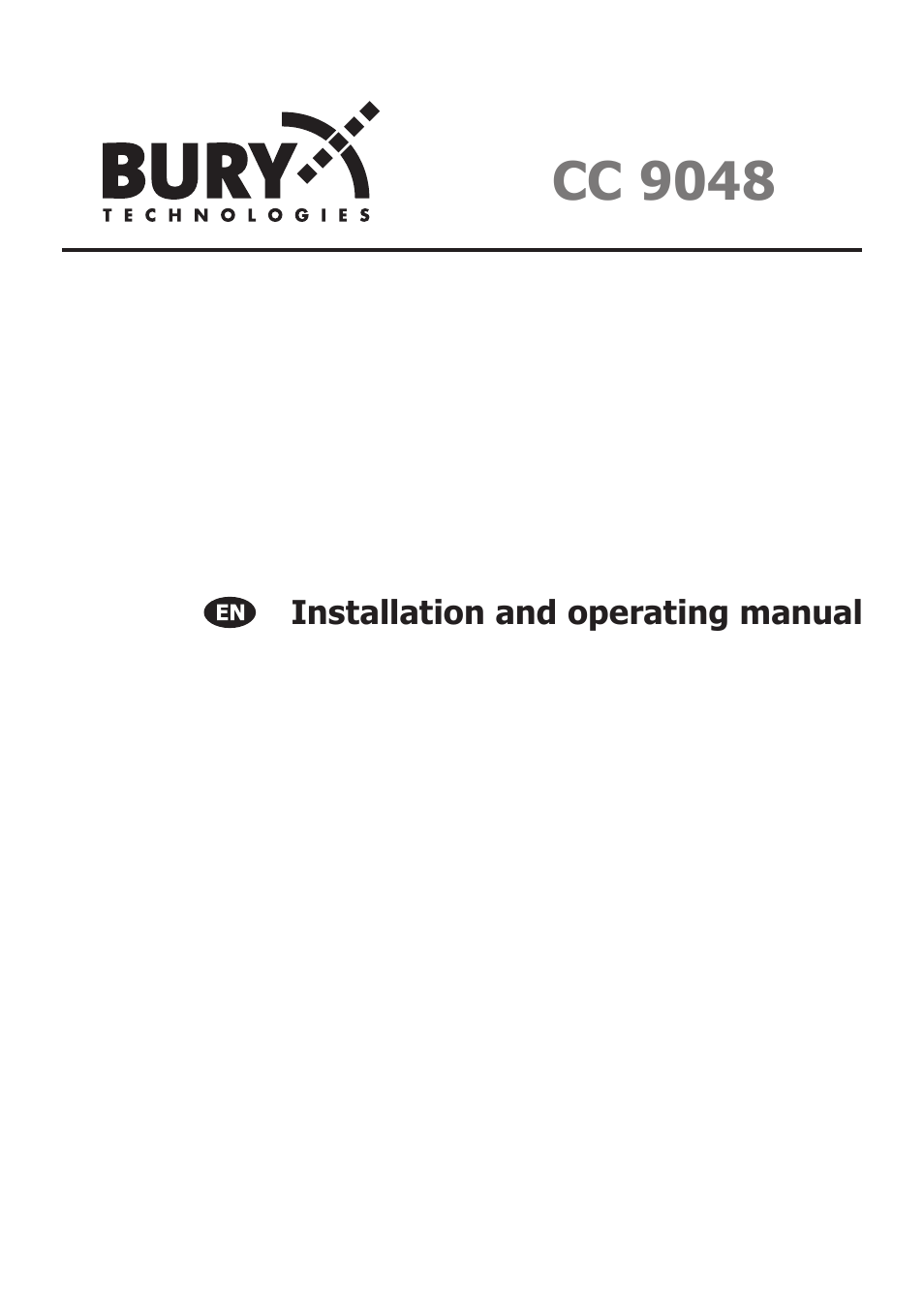 BURY CC 9048 USER Manual User Manual | 21 pages