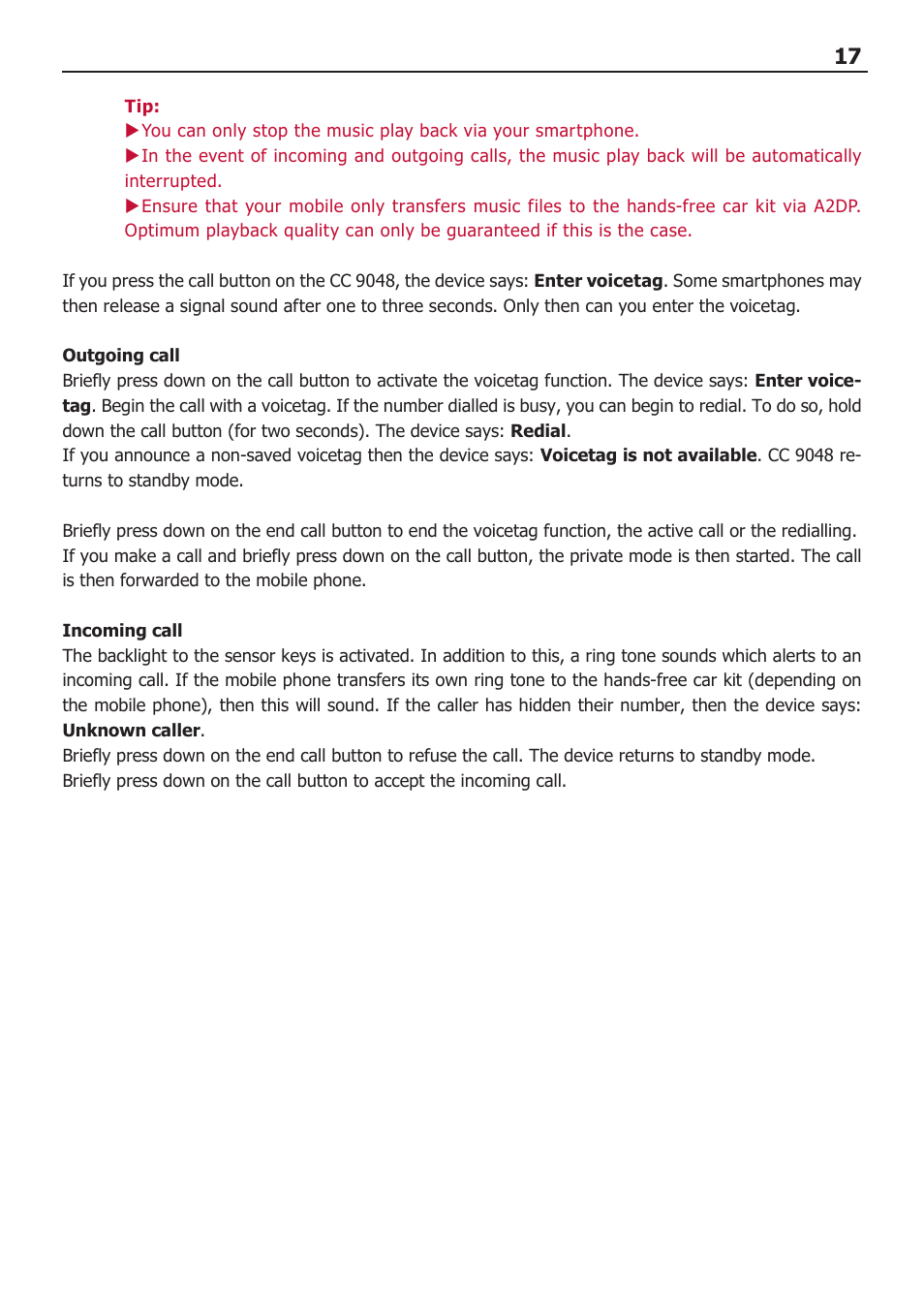 BURY CC 9048 USER Manual User Manual | Page 18 / 21