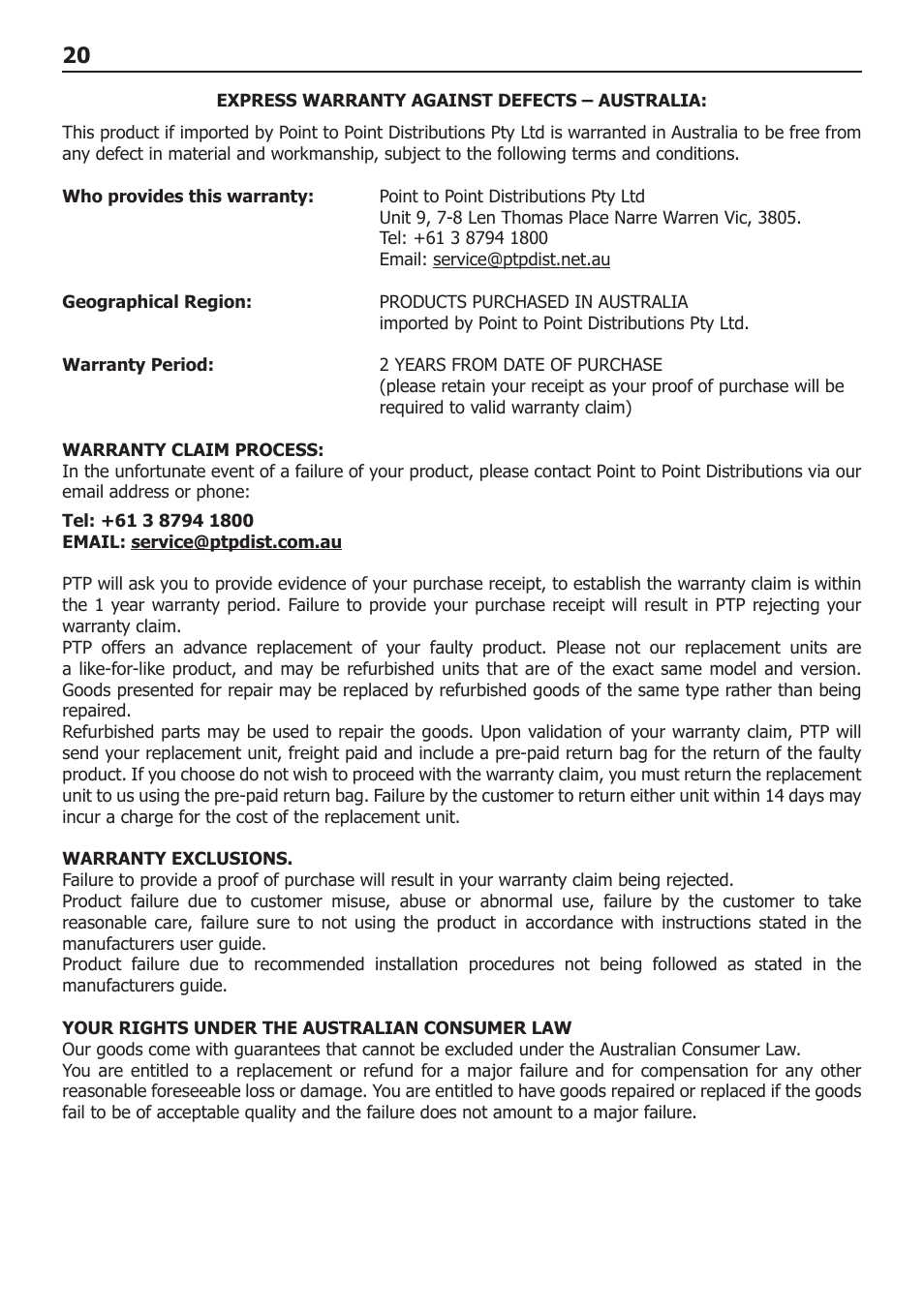 BURY CC 9048 USER Manual User Manual | Page 21 / 21
