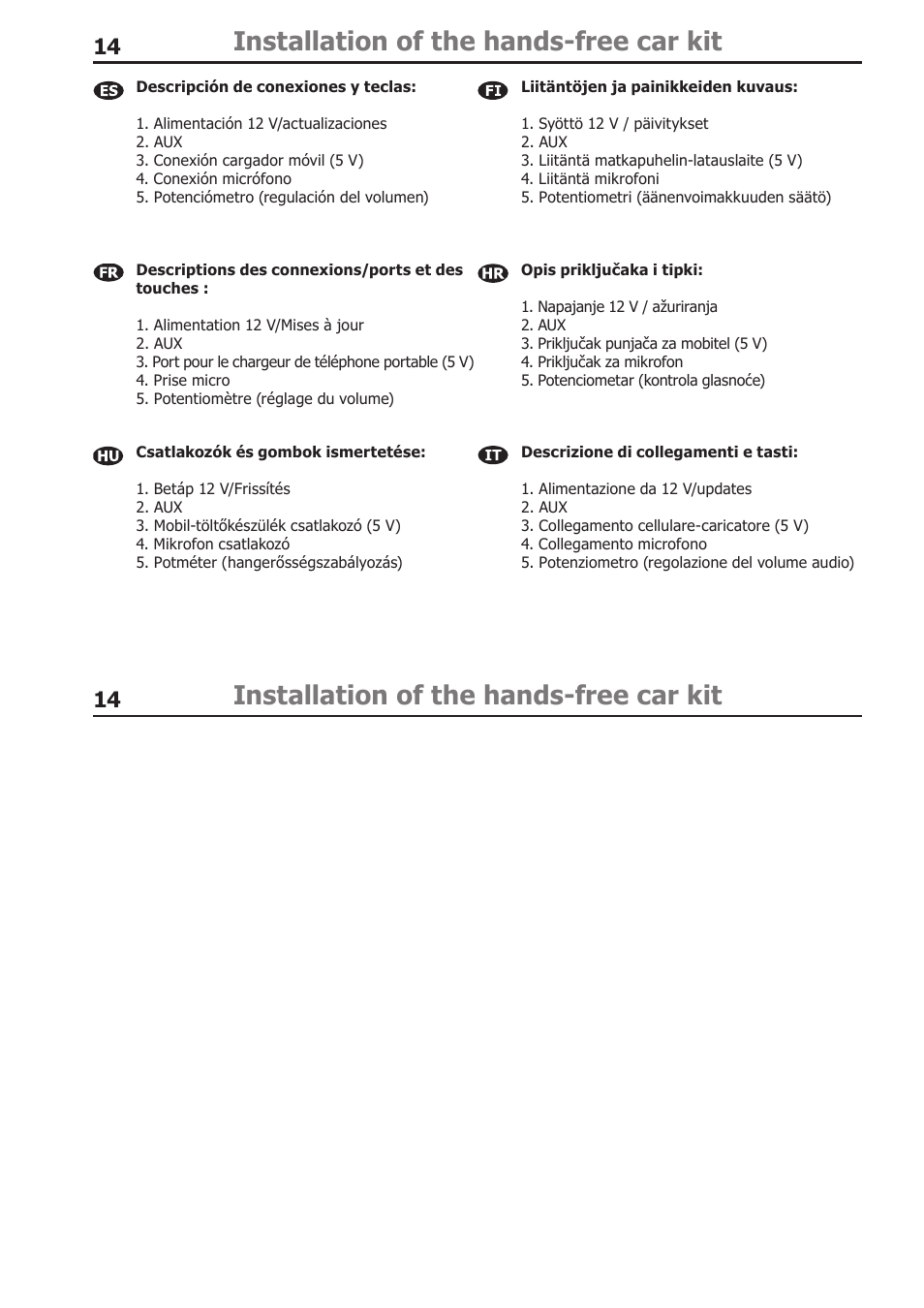 Installation of the hands-free car kit | BURY Motion Universal User Manual | Page 14 / 63