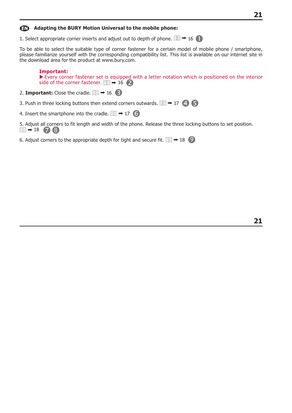 BURY Motion Universal User Manual | Page 21 / 63