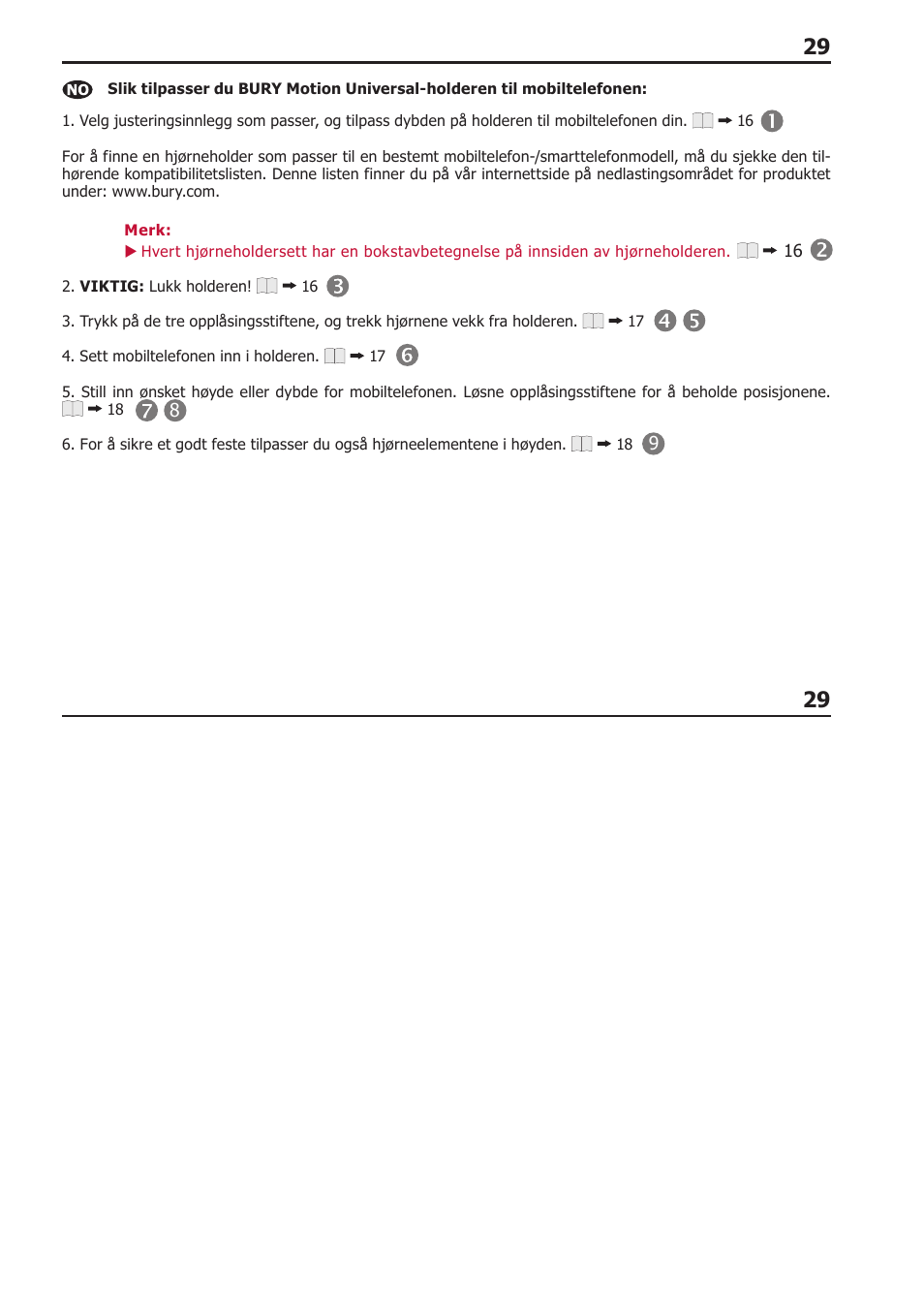 BURY Motion Universal User Manual | Page 29 / 63