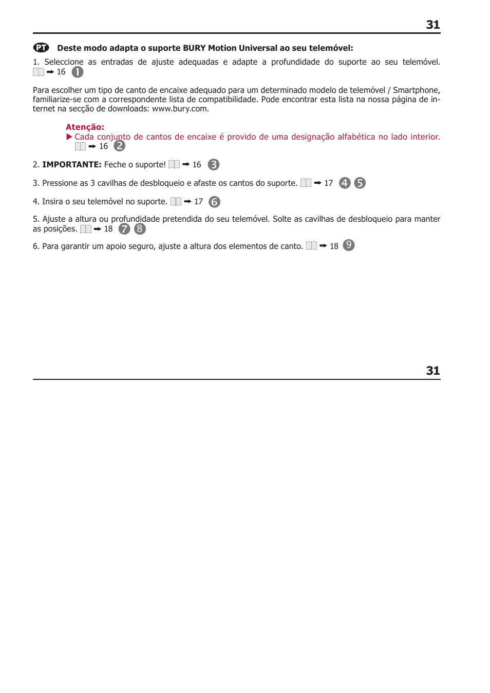BURY Motion Universal User Manual | Page 31 / 63