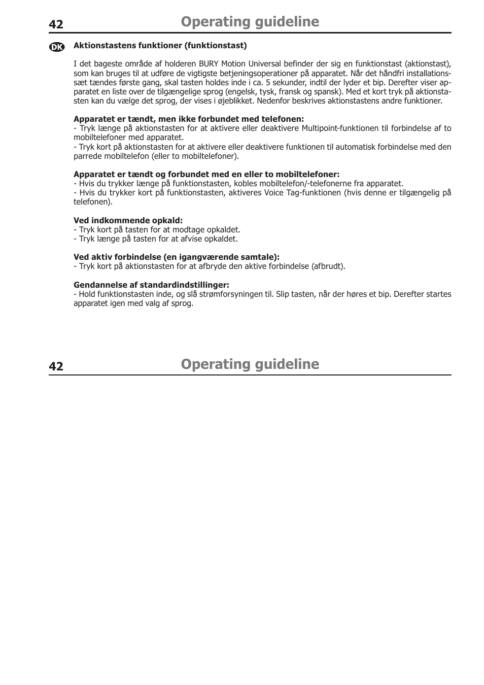 Operating guideline | BURY Motion Universal User Manual | Page 42 / 63