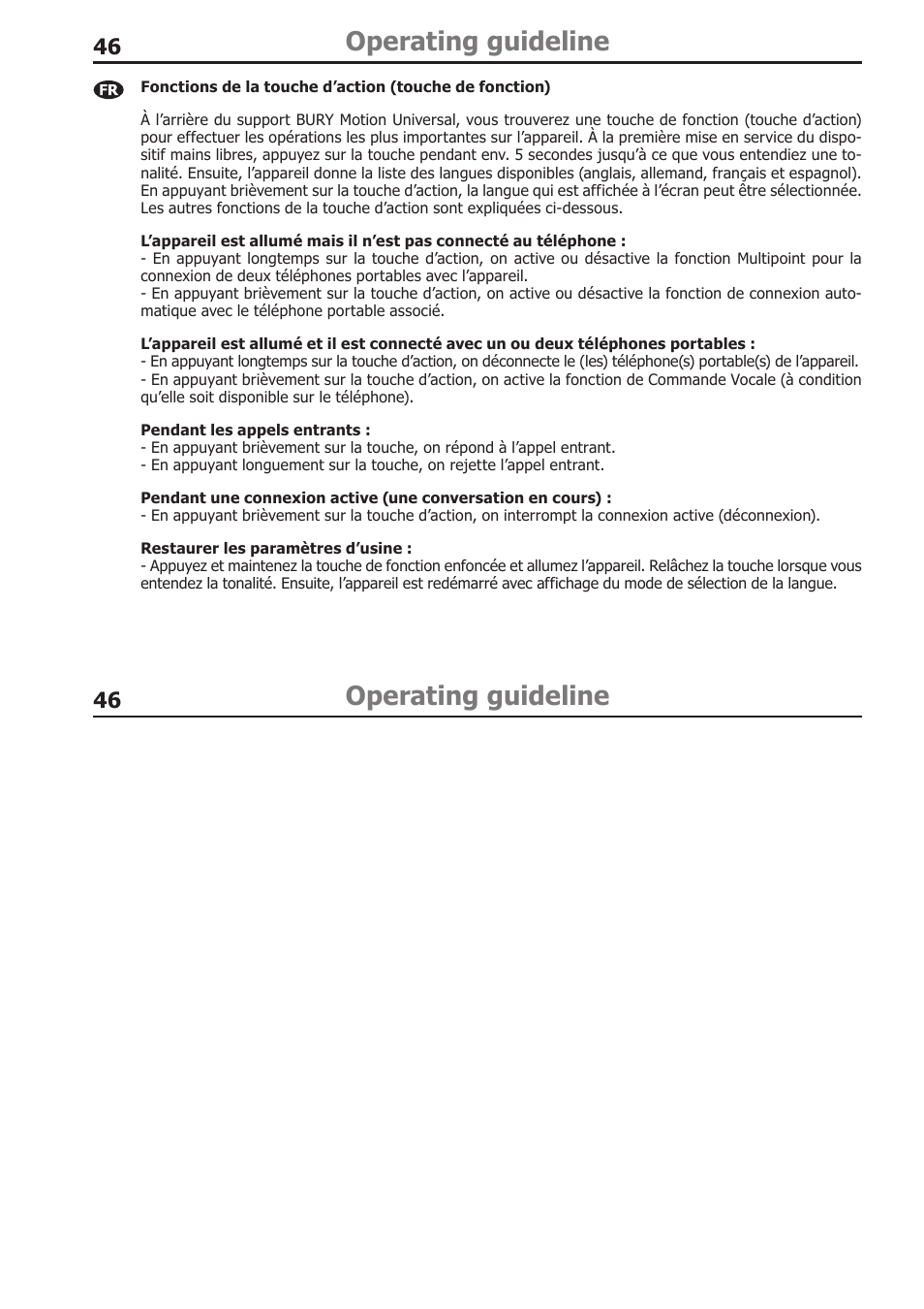 Operating guideline | BURY Motion Universal User Manual | Page 46 / 63