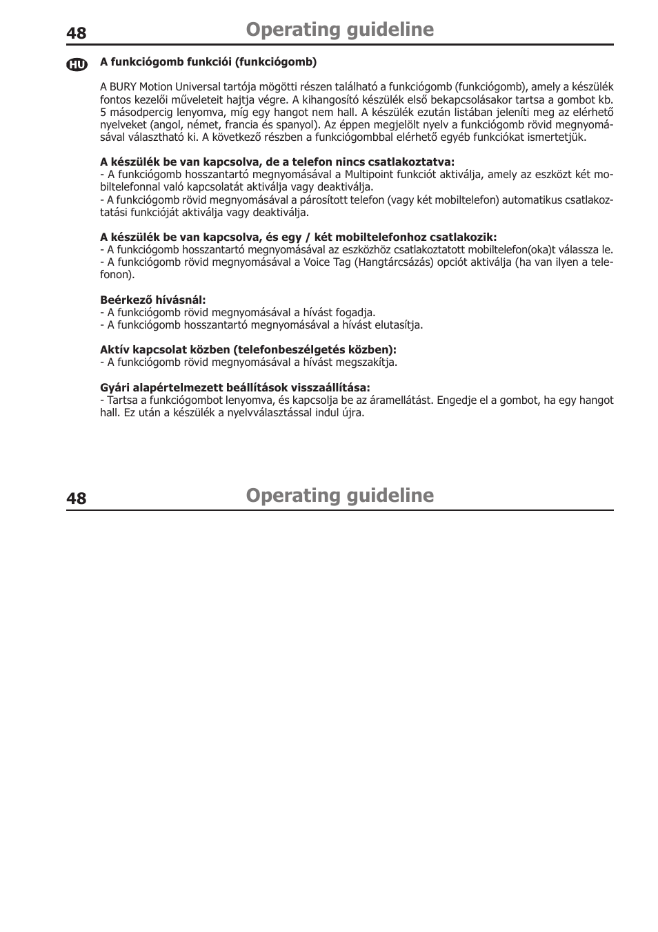 Operating guideline | BURY Motion Universal User Manual | Page 48 / 63