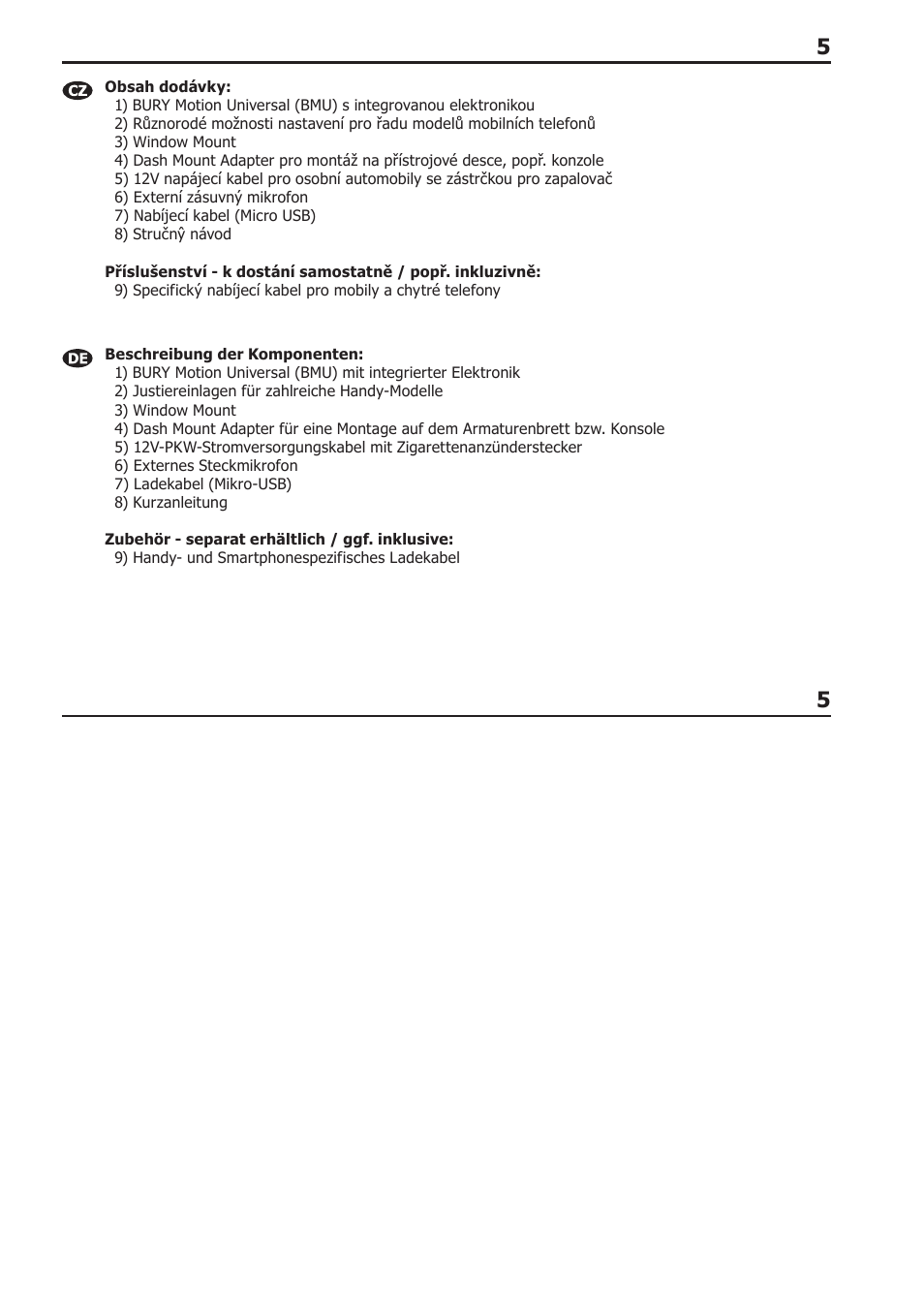 BURY Motion Universal User Manual | Page 5 / 63