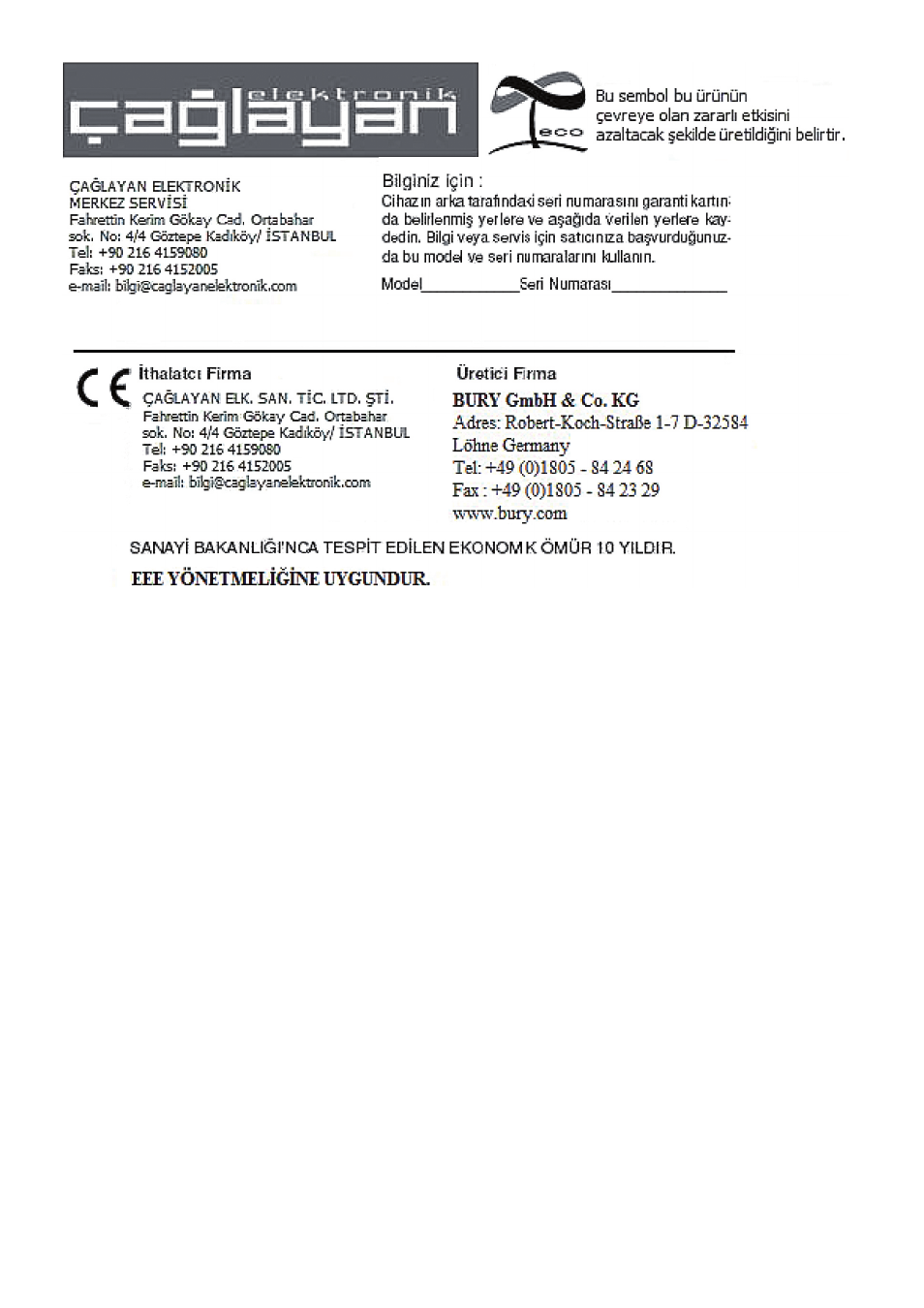 BURY Motion Universal User Manual | Page 61 / 63