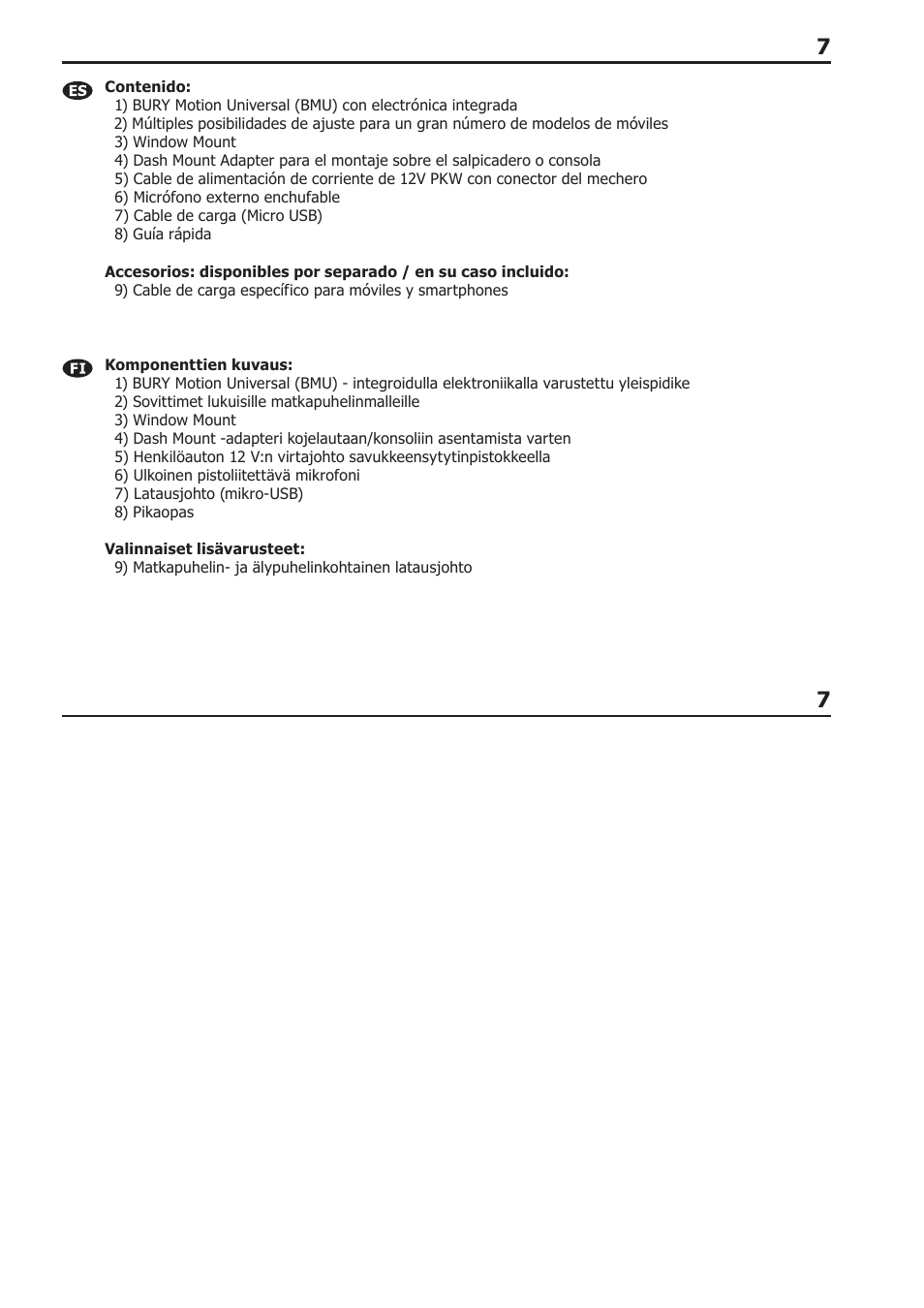 BURY Motion Universal User Manual | Page 7 / 63