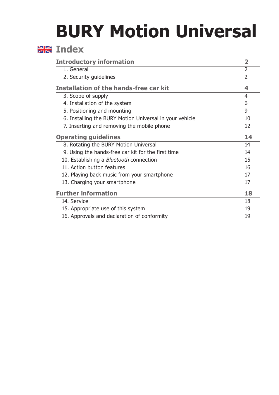BURY Motion Universal User Manual | 19 pages