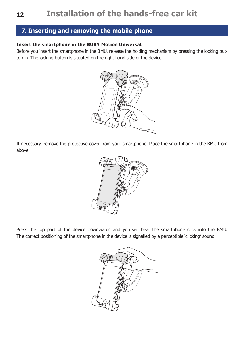 Installation of the hands-free car kit | BURY Motion Universal User Manual | Page 12 / 19