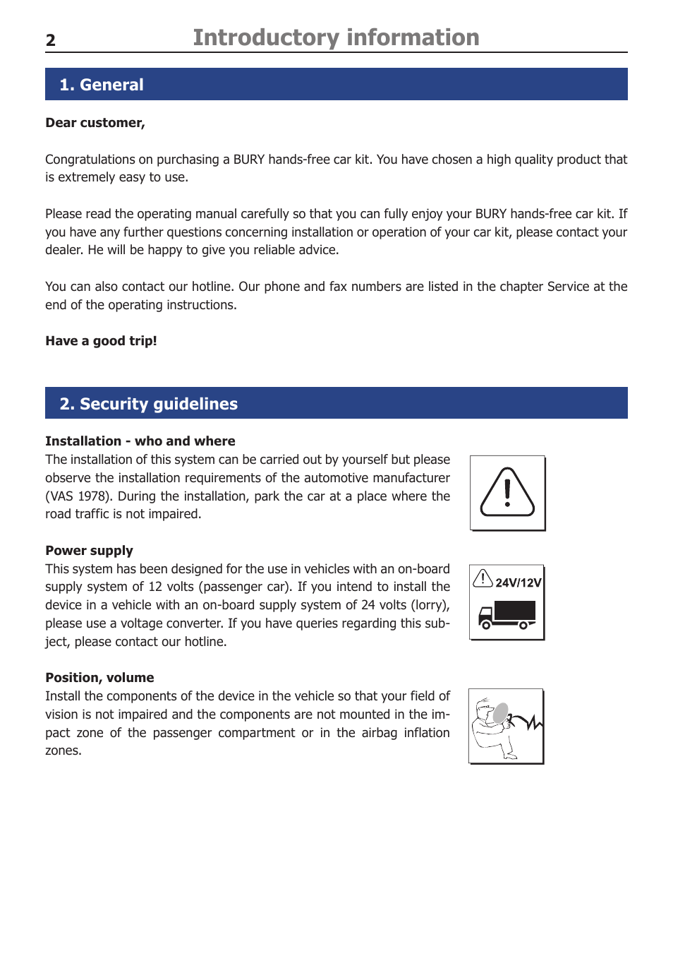 Introductory information | BURY Motion Universal User Manual | Page 2 / 19