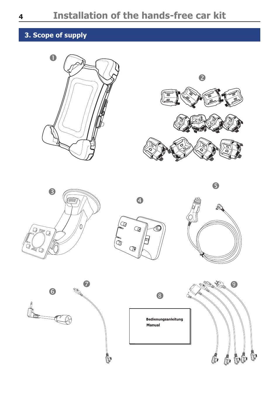 Installation of the hands-free car kit | BURY Motion Universal User Manual | Page 4 / 19