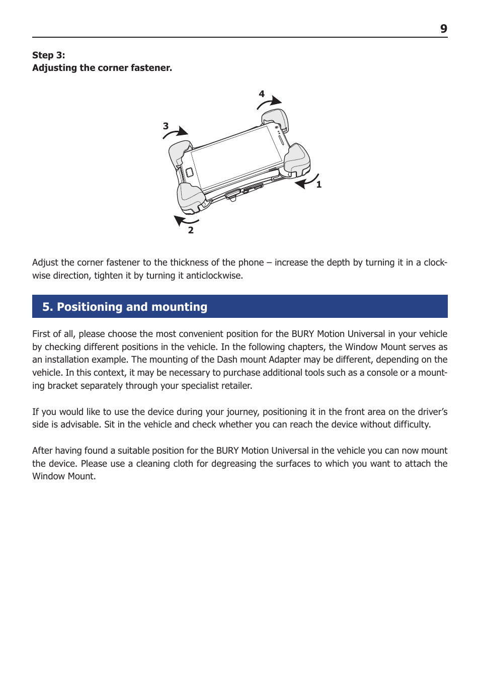 BURY Motion Universal User Manual | Page 9 / 19