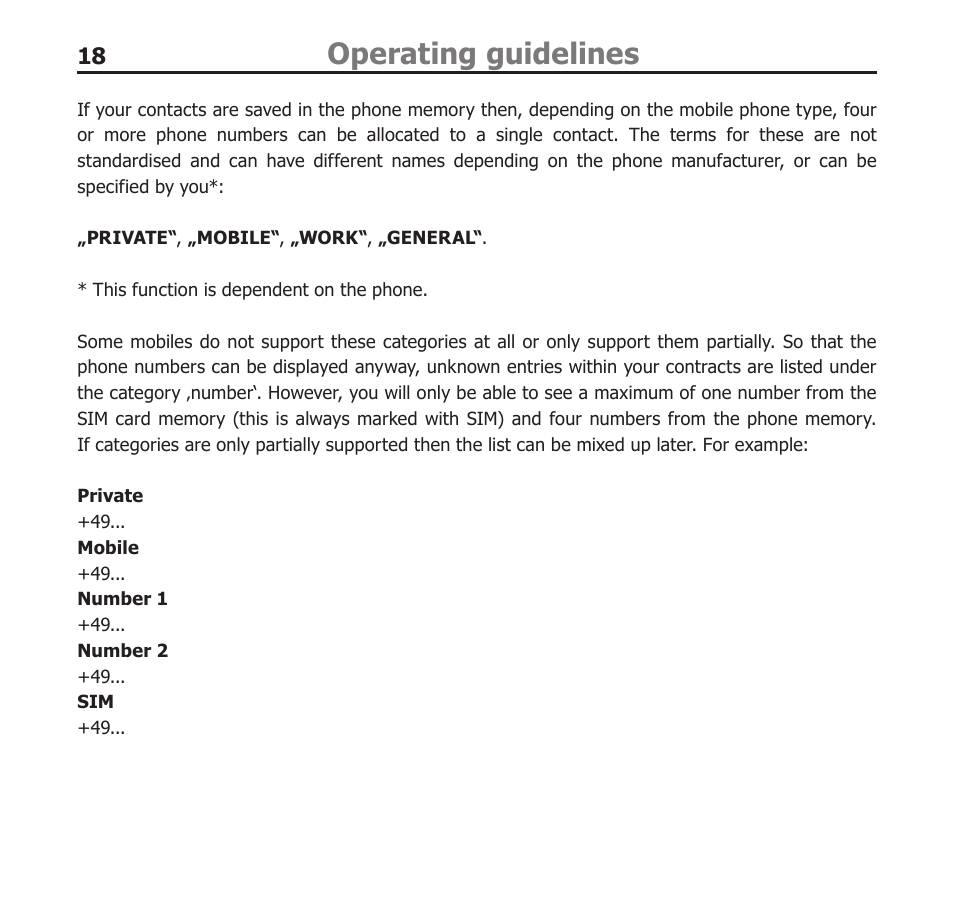 Operating guidelines | BURY EasyTouch Pro User Manual | Page 18 / 35