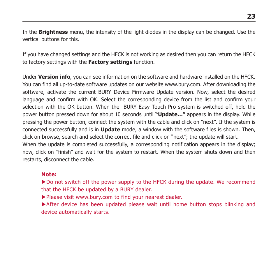 BURY EasyTouch Pro User Manual | Page 23 / 35