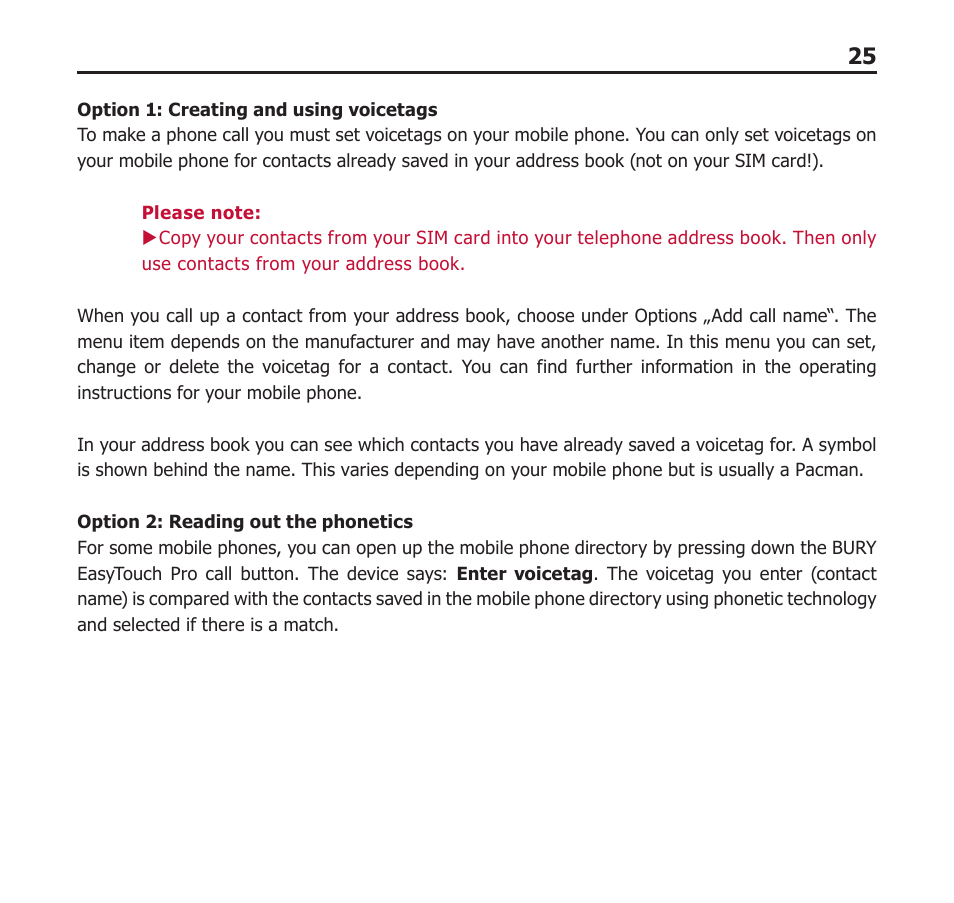 BURY EasyTouch Pro User Manual | Page 25 / 35