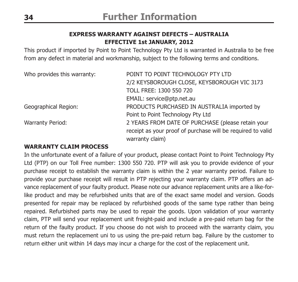 Further information | BURY EasyTouch Pro User Manual | Page 34 / 35