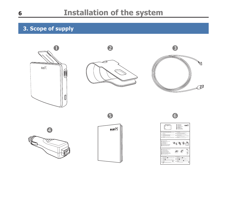 Installation of the system, Scope of supply | BURY EasyTouch Pro User Manual | Page 6 / 35