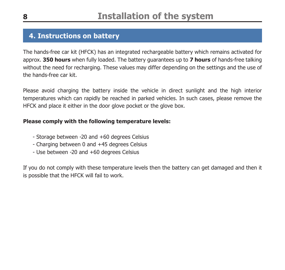 Installation of the system | BURY EasyTouch Pro User Manual | Page 8 / 35