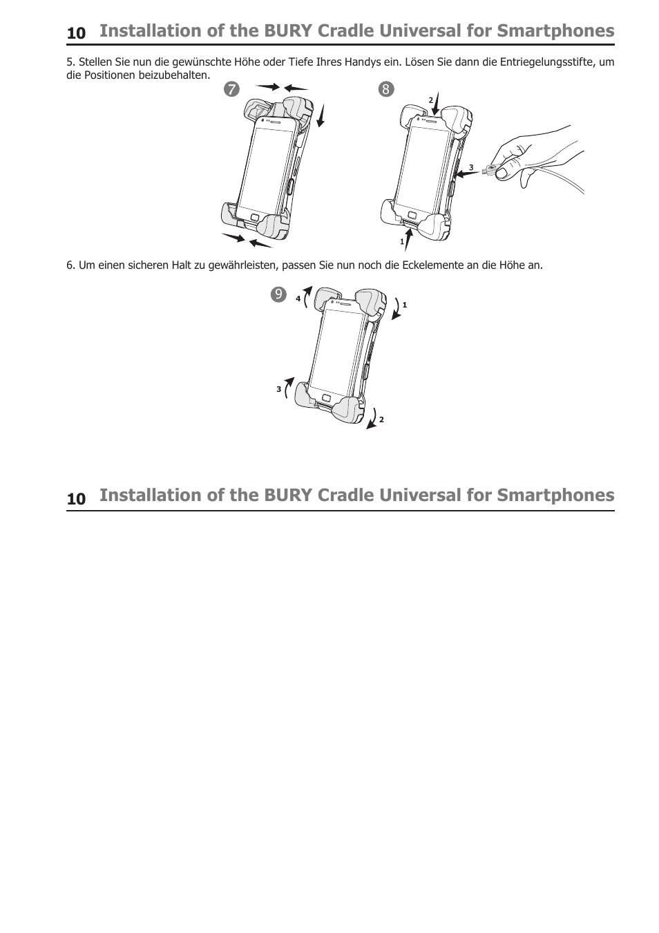 BURY Cradle Universal for Smartphones User Manual | Page 10 / 30