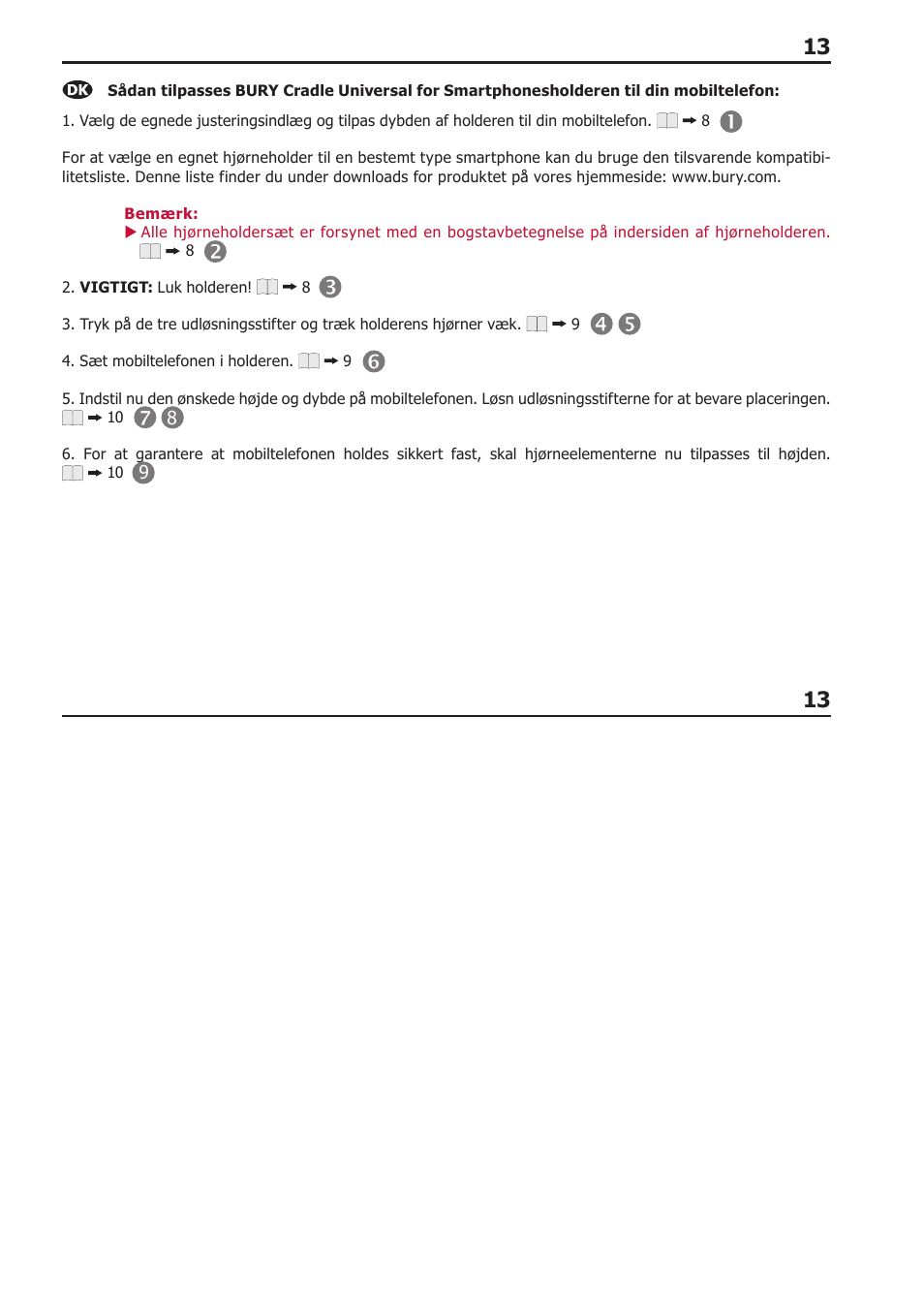 BURY Cradle Universal for Smartphones User Manual | Page 13 / 30