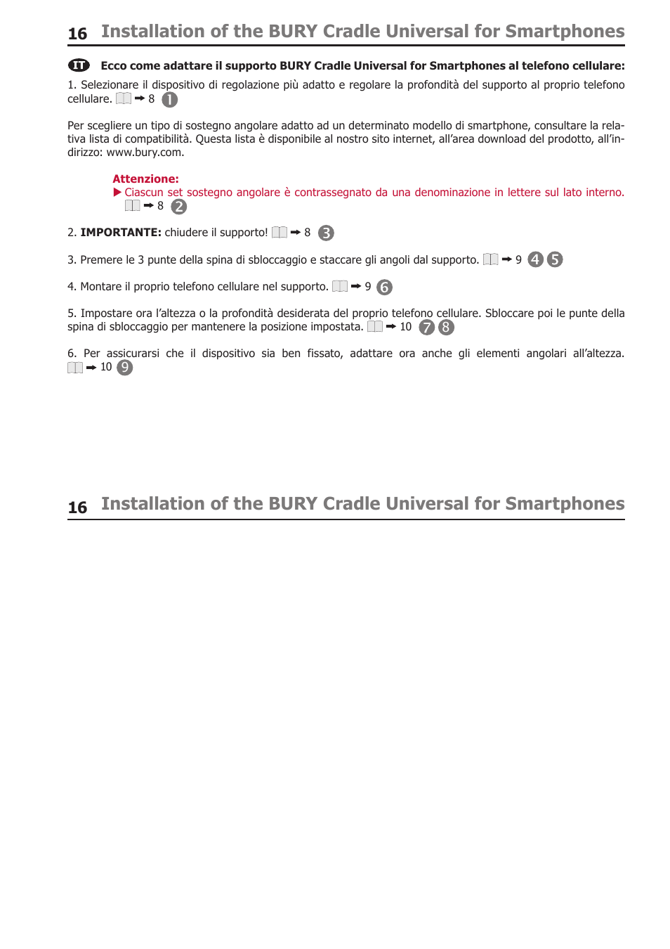 BURY Cradle Universal for Smartphones User Manual | Page 16 / 30