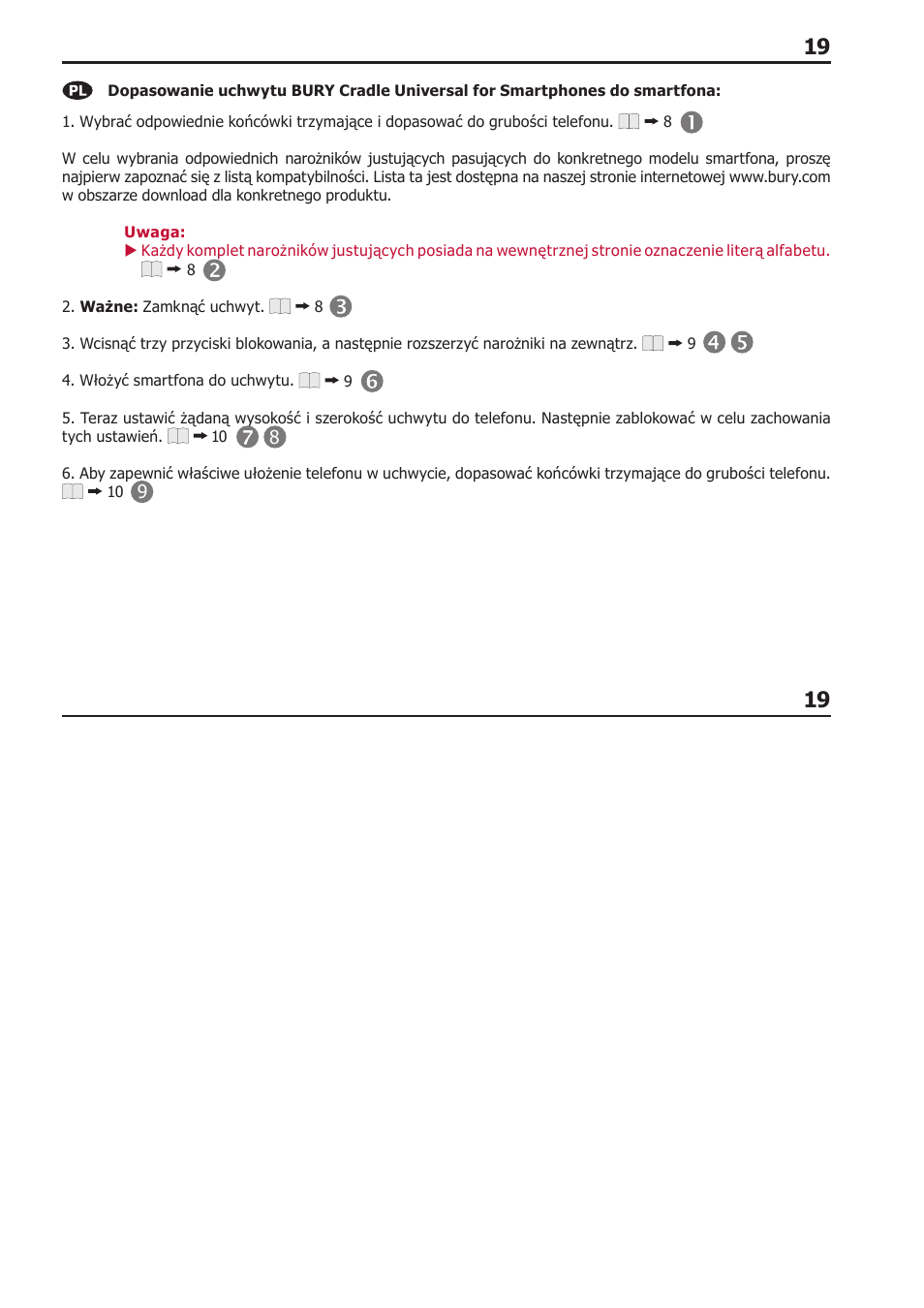 BURY Cradle Universal for Smartphones User Manual | Page 19 / 30