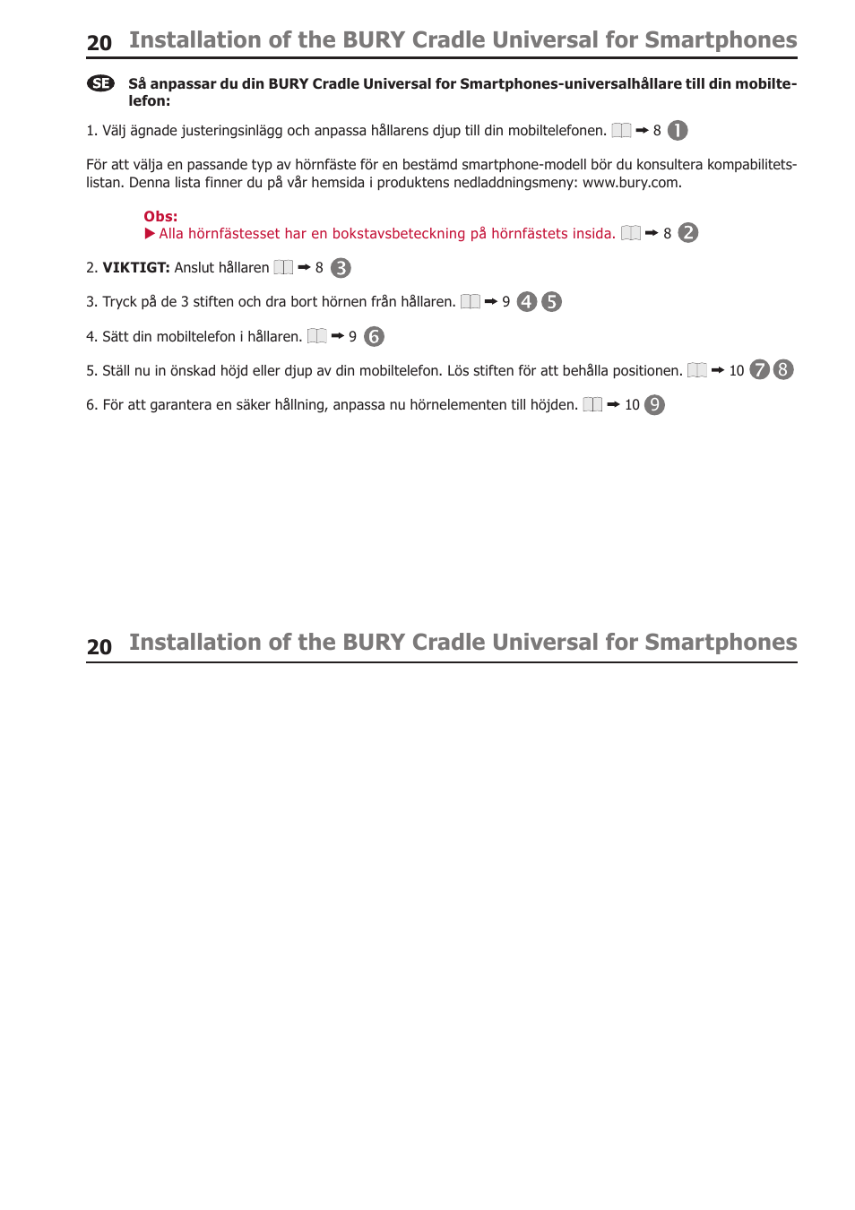 BURY Cradle Universal for Smartphones User Manual | Page 20 / 30