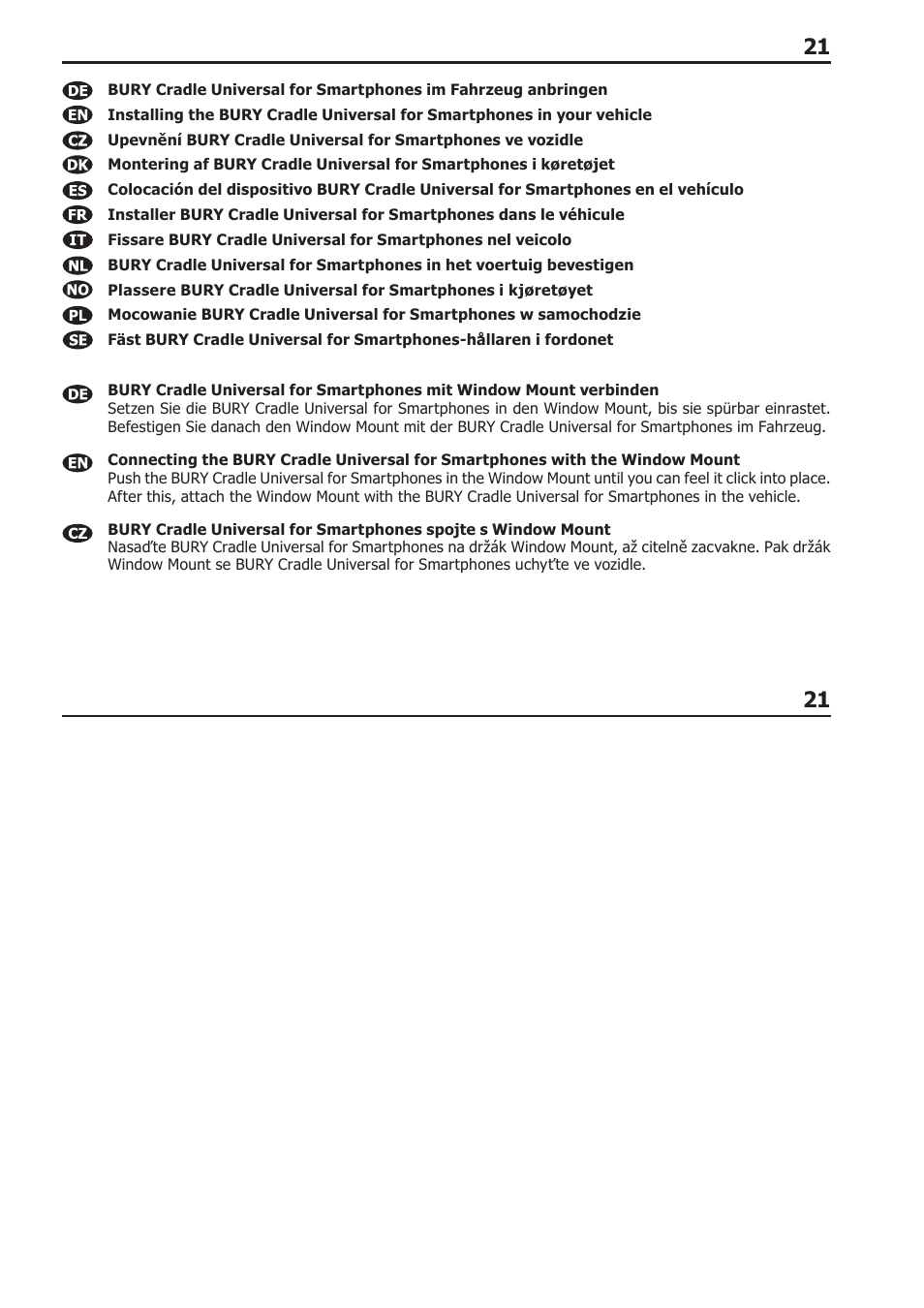 BURY Cradle Universal for Smartphones User Manual | Page 21 / 30