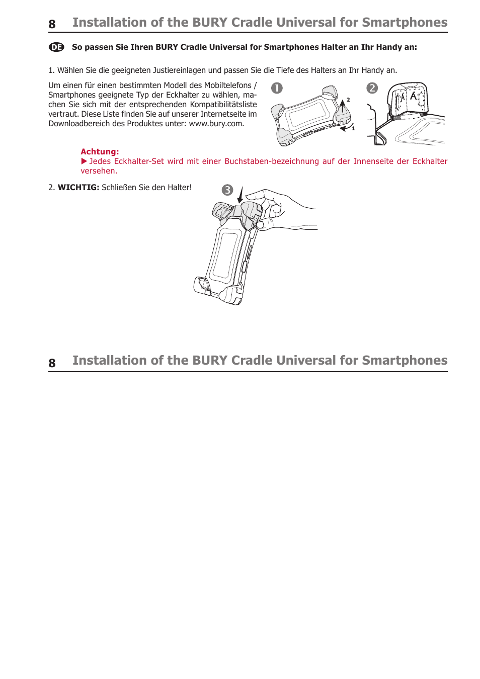 BURY Cradle Universal for Smartphones User Manual | Page 8 / 30