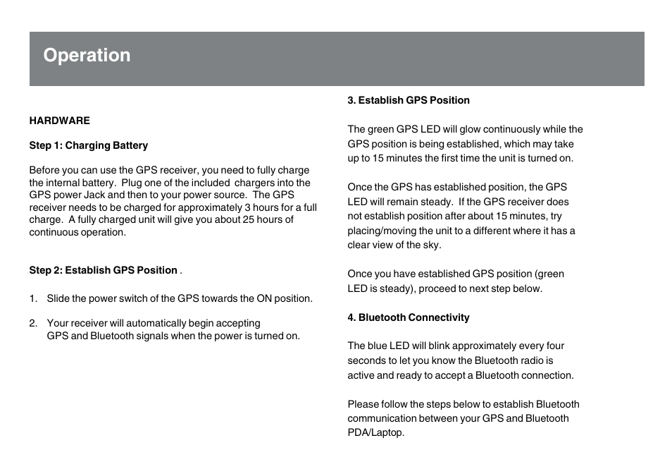 Operation | IOGear GBGPS201 User Manual | Page 10 / 21