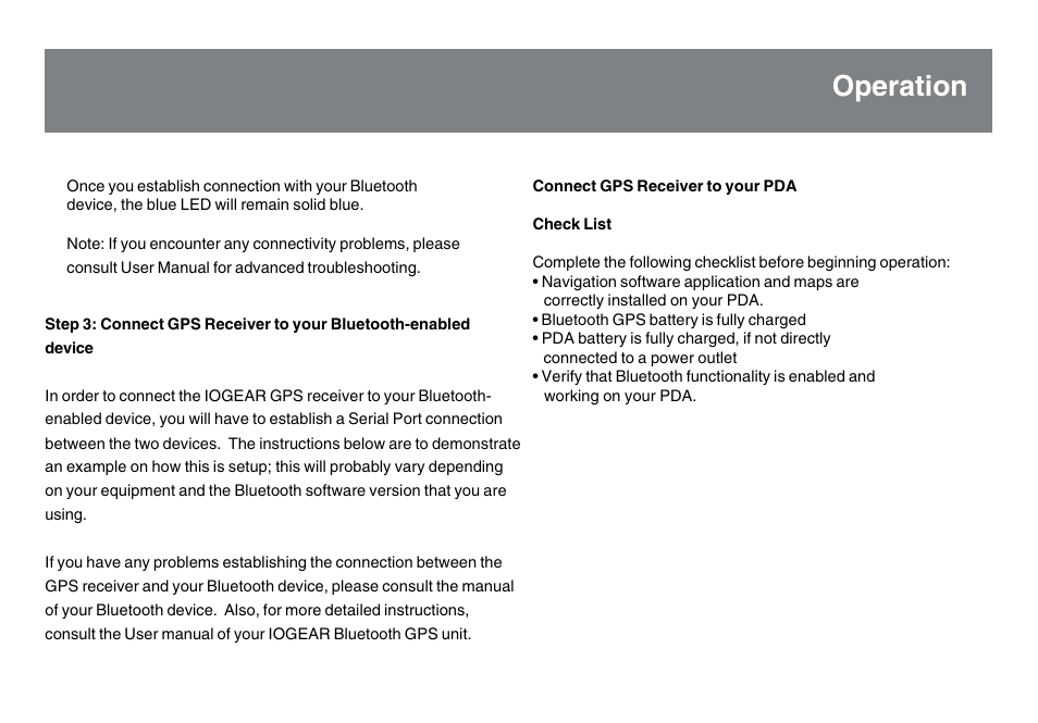 Operation | IOGear GBGPS201 User Manual | Page 11 / 21