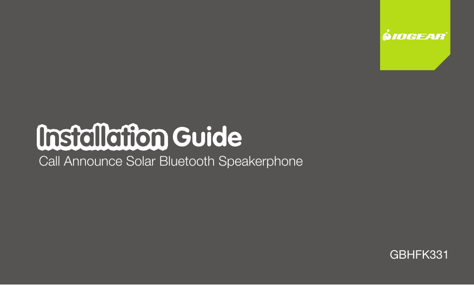 IOGear GBHFK331 User Manual | 36 pages