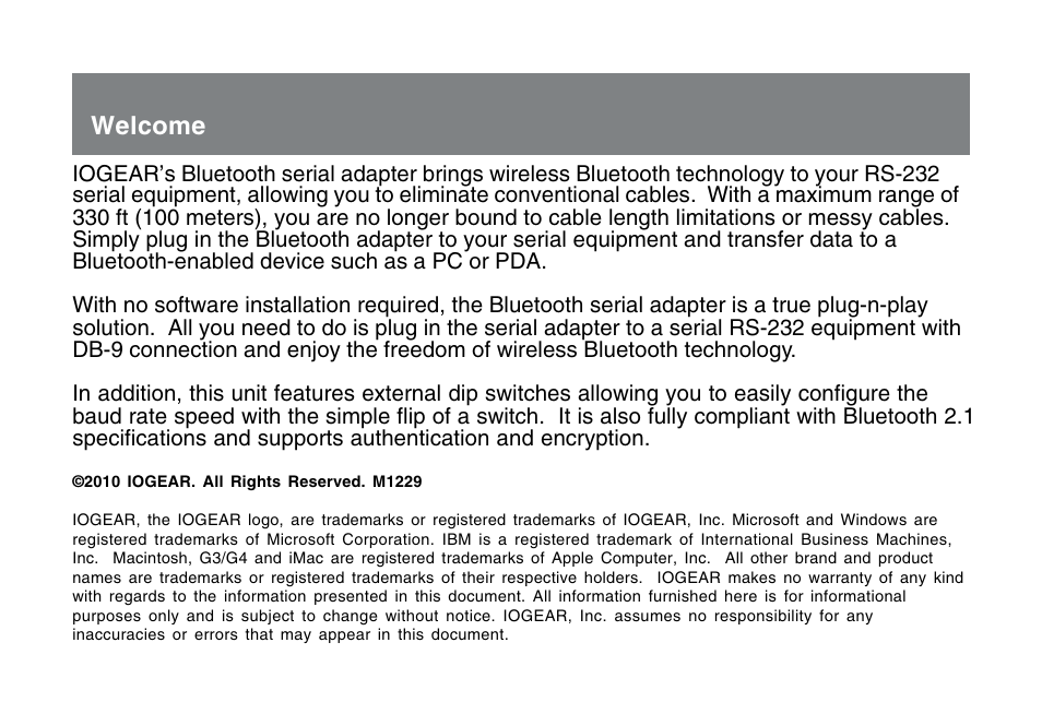 Welcome | IOGear GBS301 Manual User Manual | Page 2 / 44