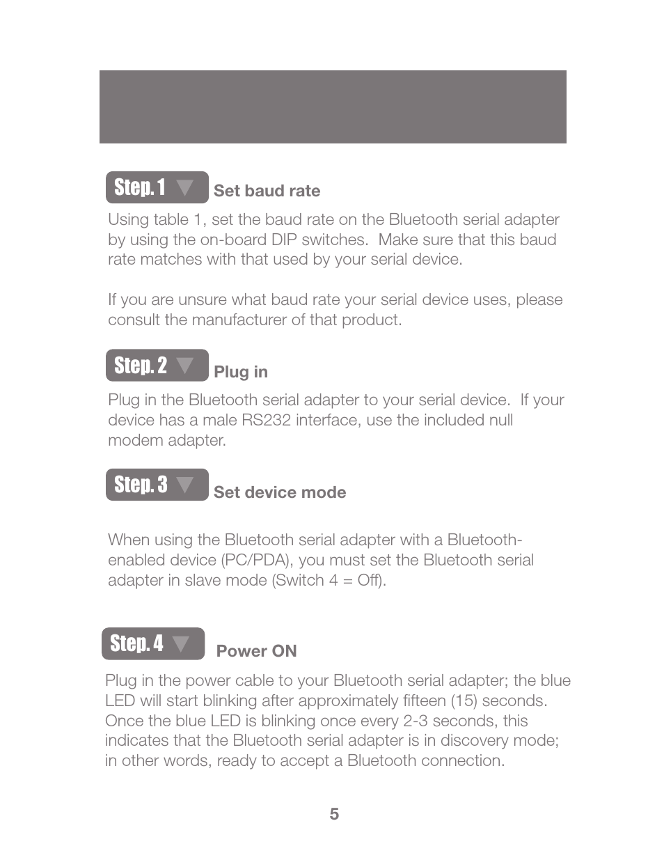 Step. 1, Step. 2 step. 3, Step. 4 | IOGear GBS301 Quick Start User Manual | Page 7 / 16