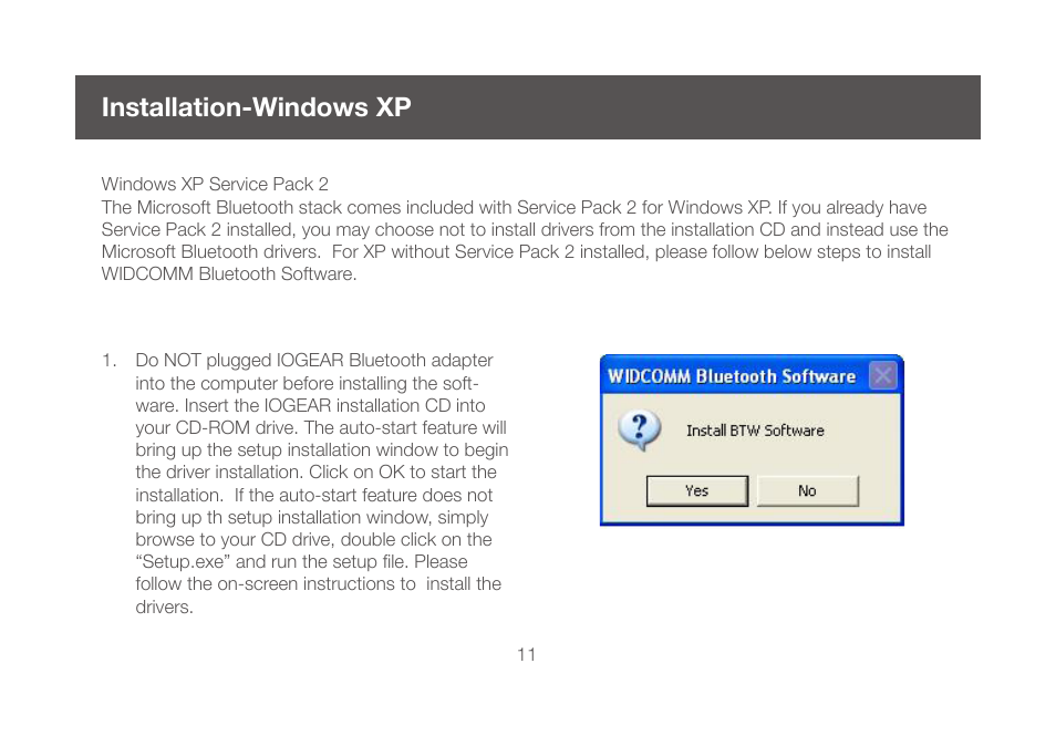 Installation-windows xp | IOGear GBU421WM User Manual | Page 11 / 74