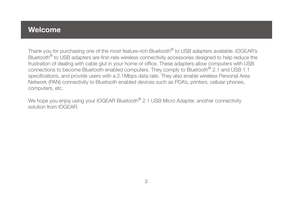 Welcome | IOGear GBU421WM User Manual | Page 3 / 74